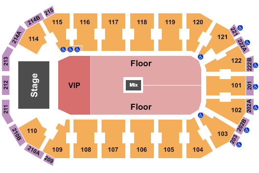 HEB Center at Cedar Park Endstage GA & VIP Floor Seating Chart