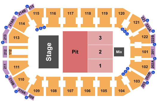 HEB Center at Cedar Park Half House Pit Seating Chart