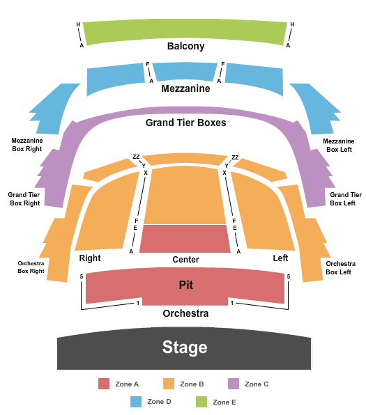 seating chart for HEB Performance Hall At Tobin Center for the Performing Arts - Endstage Int Zone - eventticketscenter.com