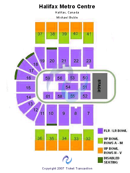 Scotiabank Centre Michael Buble Seating Chart