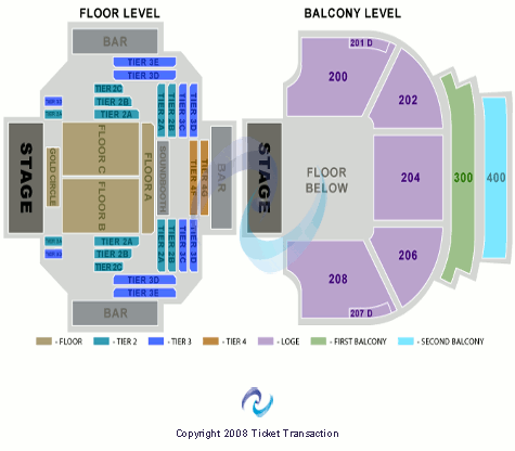 House Of Blues - Las Vegas End Stage Seating Chart