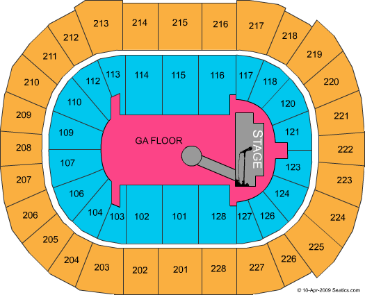 SAP Center GA Floor Seating Chart