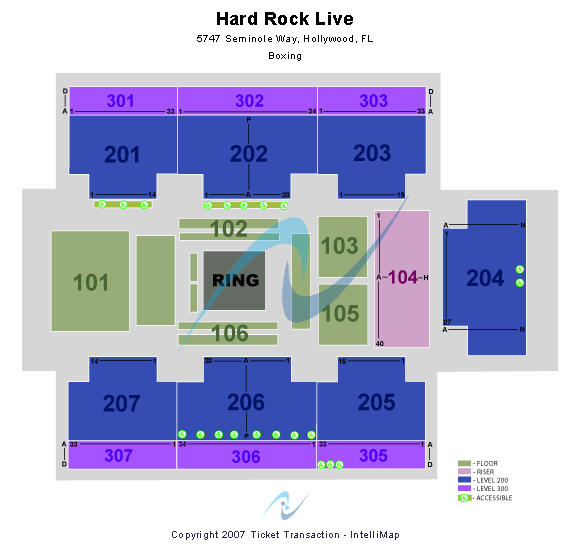 Hard Rock Live At The Seminole Hard Rock Hotel & Casino - Hollywood Boxing Seating Chart