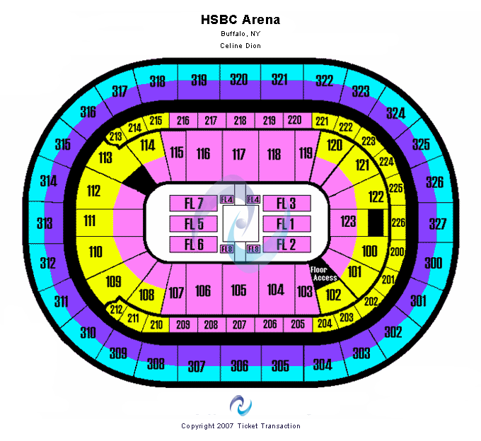 KeyBank Center Celine Dion Seating Chart