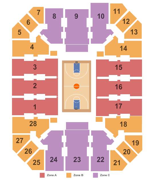 Haas Pavilion Basketball Int Zone Seating Chart