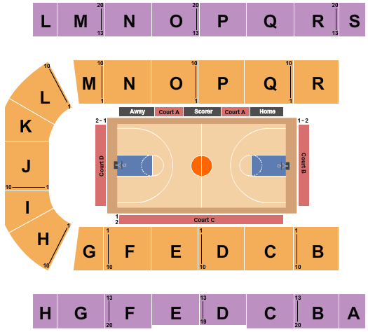 Hall D at Edmonton EXPO Basketball Seating Chart