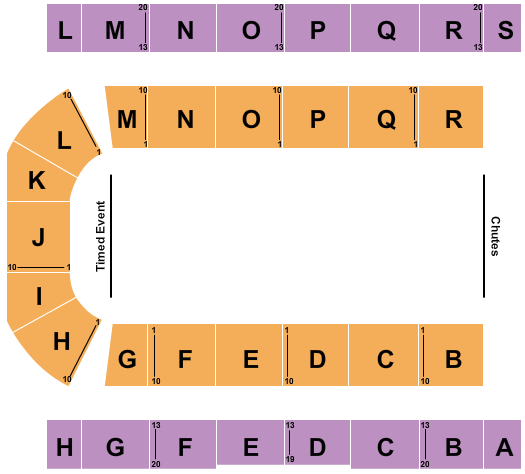 Hall D at Edmonton EXPO Rodeo Seating Chart