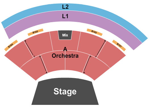Ham Amphitheatre at Gogue Performing Arts Center Endstage Seating Chart