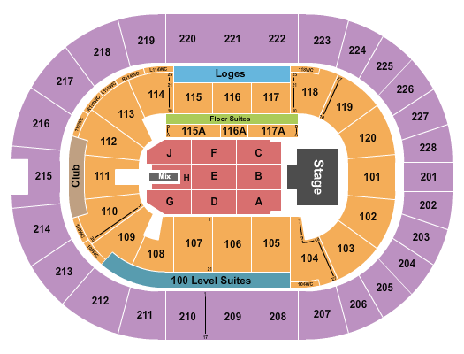 TD Coliseum Endstage Reserved Seating Chart