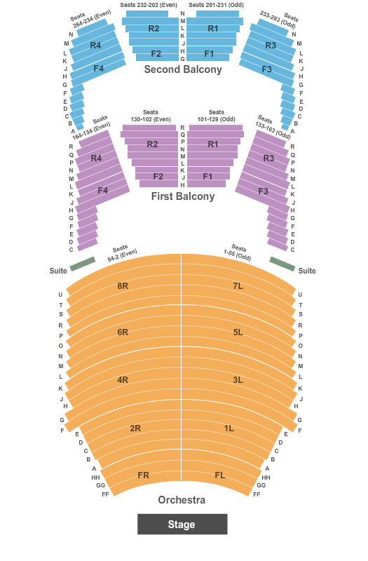 FirstOntario Concert Hall Standard Seating Chart