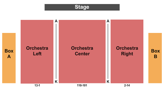 Hamilton Stage at Union County Arts Center End Stage Seating Chart