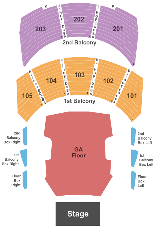 Hammerstein Ballroom Endstage GA Floor 2 Seating Chart