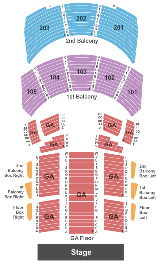 Hammerstein Ballroom End Stage GA Seating Chart