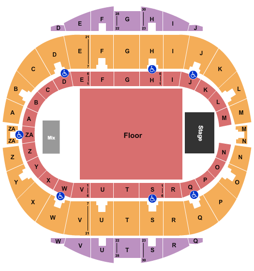 Hampton Coliseum Endstage GA Floor Seating Chart