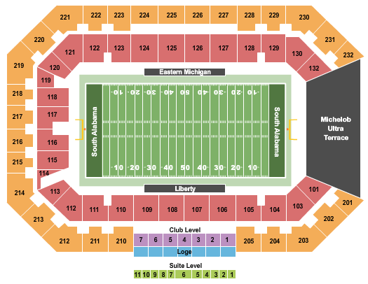 Hancock Whitney Stadium LendingTree Bow Seating Chart