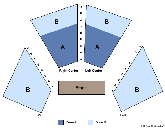 Hangar Theatre Endstage-Zone Seating Chart