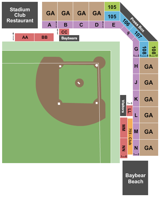 Hank Aaron Stadium Baseball 2 Seating Chart