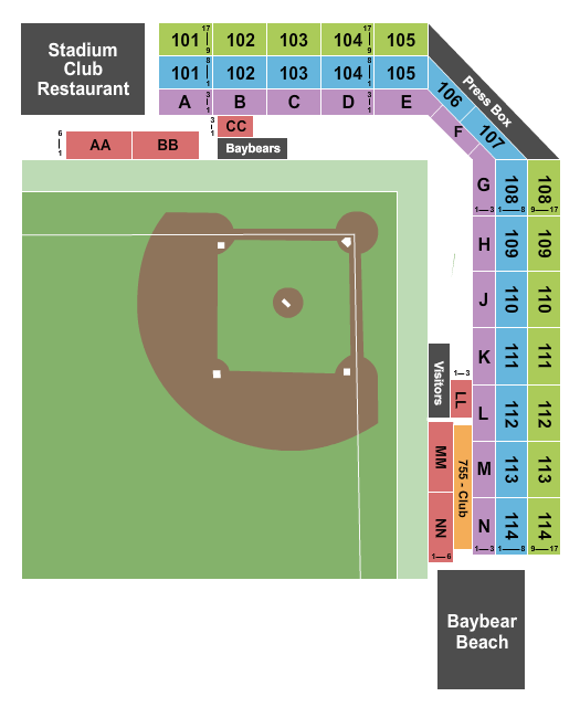 Hank Aaron Stadium Baseball Seating Chart