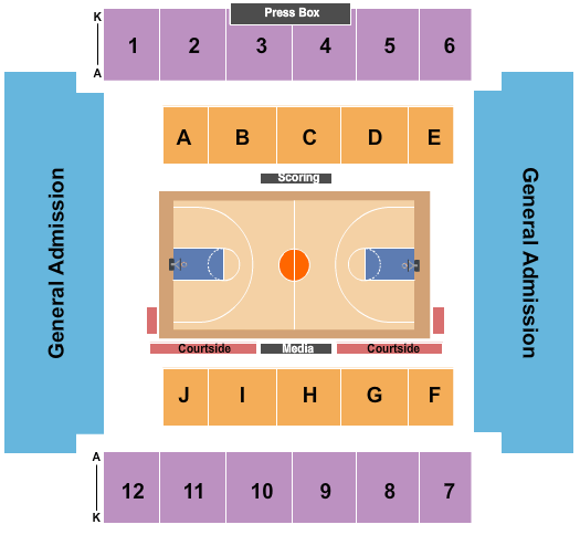 Hanner Fieldhouse Basketball Seating Chart