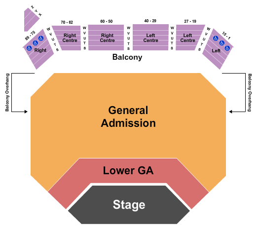 Great Canadian Casino Vancouver Endstage w/ GA & Lower GA Seating Chart