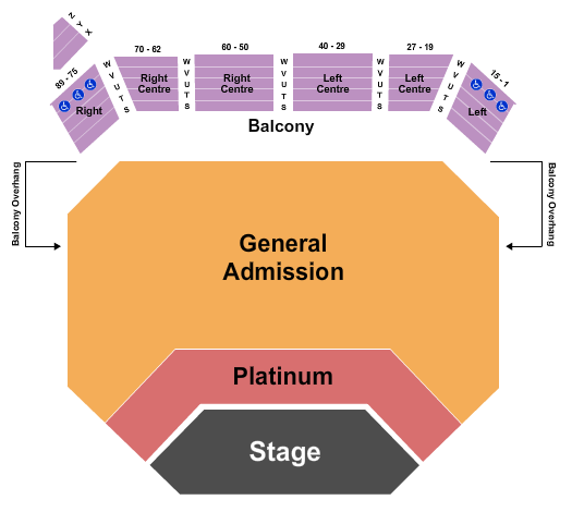 Great Canadian Casino Vancouver GA/Platinum/Reserved Seating Chart