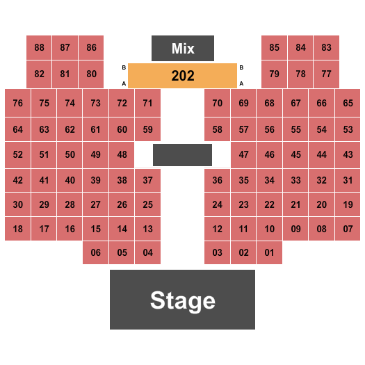 Hard Rock Cincinnati - Ballroom End Stage Tables 2 Seating Chart