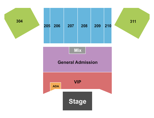 Hard Rock Live At Etess Arena Endstage GA/VIP Floor Seating Chart
