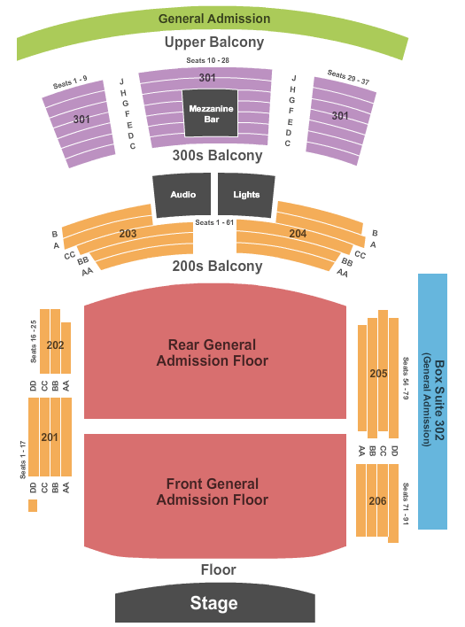 Hard Rock Live - Mississippi End Stage GA Floor Seating Chart