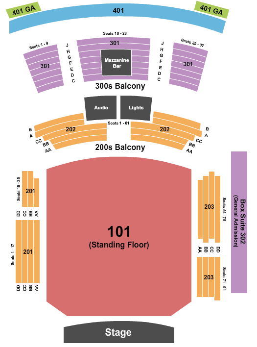 Hard Rock Live - Mississippi Endstage GA/Reserved Seating Chart
