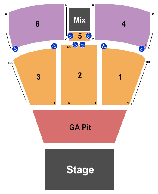 MGM Northfield Park - Center Stage Endstage GA Pit Seating Chart