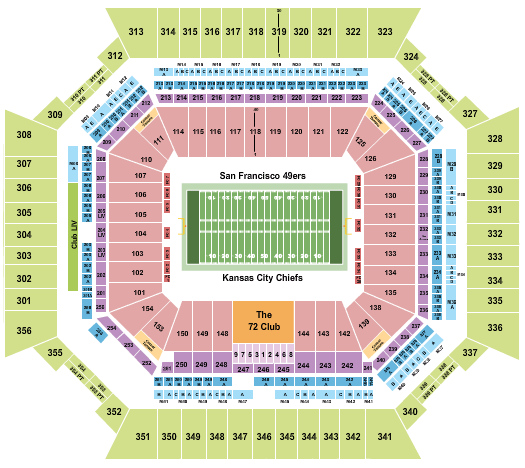 Hard Rock Stadium Super Bowl LIV Seating Chart