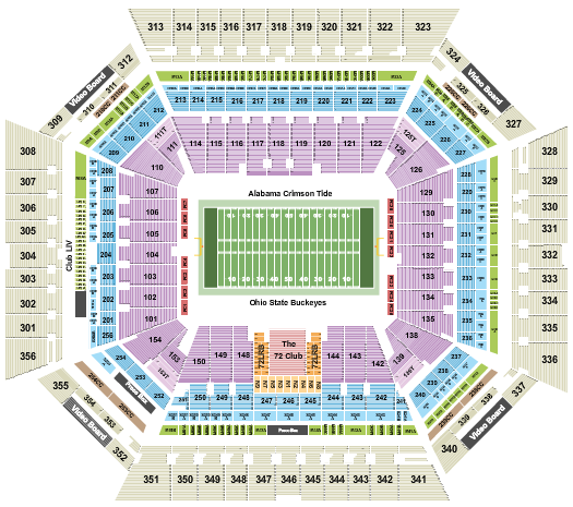 Hard Rock Stadium 2021 CFP National Championship Seating Chart