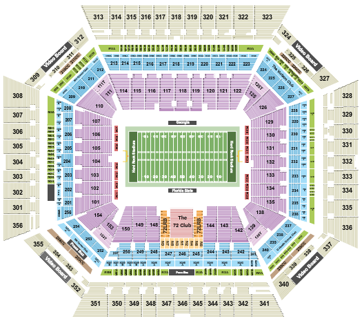 Hard Rock Stadium Football - Orange Bowl Rows Seating Chart