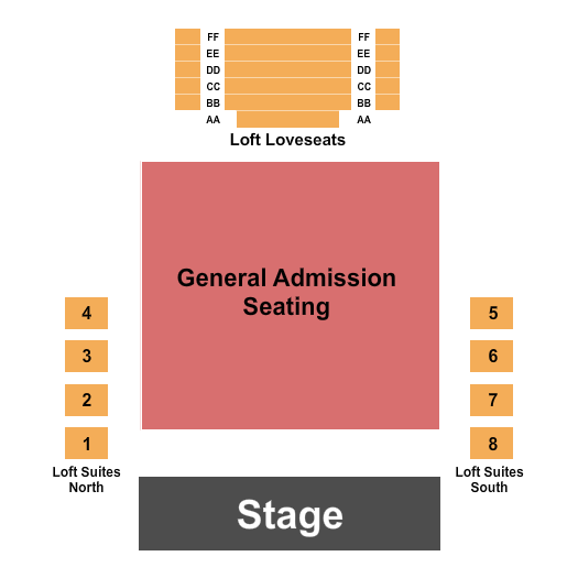 Andy Griggs seating chart at Harken Hall
