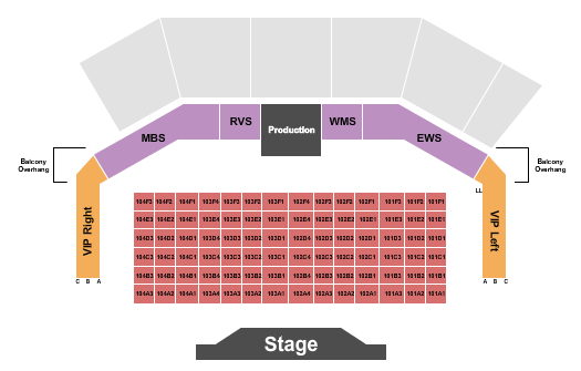 Harrah's Cherokee Resort Event Center Endstage Tables Seating Chart