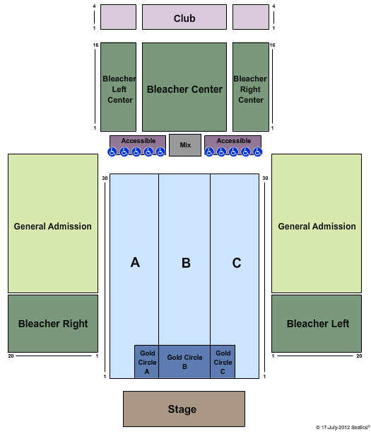 Harrah's Southern California Casino & Resort - Open Sky Theater End Stage Seating Chart