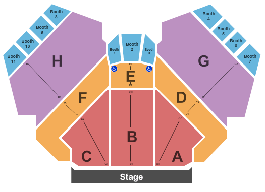 Harrahs South Shore Showroom End Stage Seating Chart