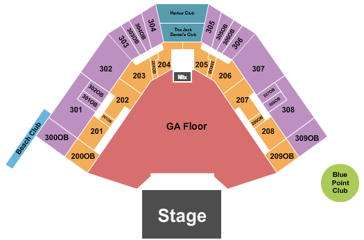 Hartford HealthCare Amphitheater Endstage GA Floor Seating Chart