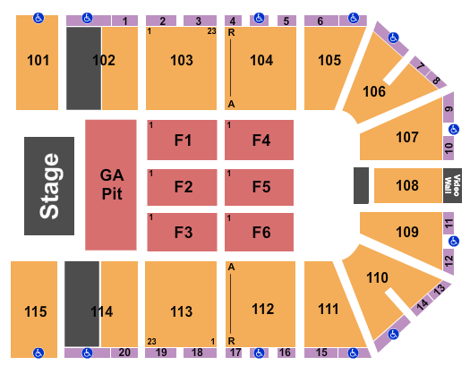 Hartman Arena Bush and Live Seating Chart