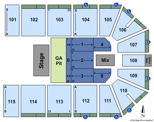 Park City Arena Concert w/ GA Pit Seating Chart