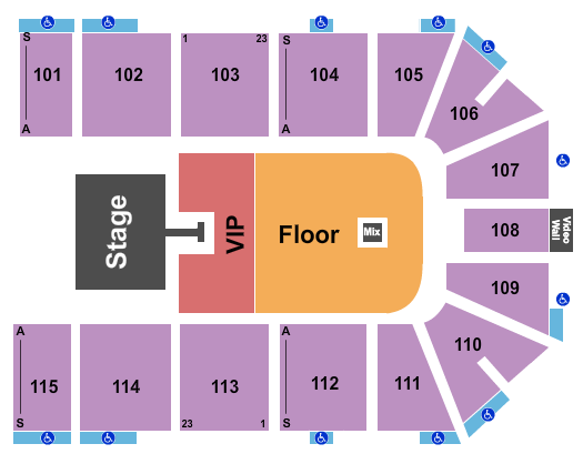 Park City Arena Endstage VIP & Floor Seating Chart