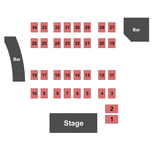 Headliners Uptown Charlotte seating chart with row numbers