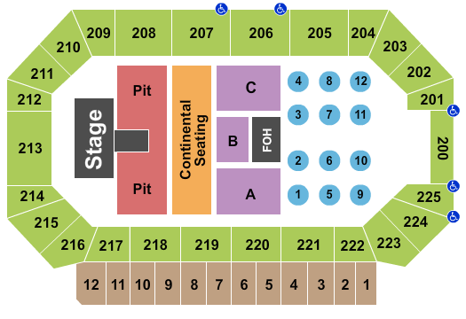 Heartland Events Center Endstage w/Tables Seating Chart