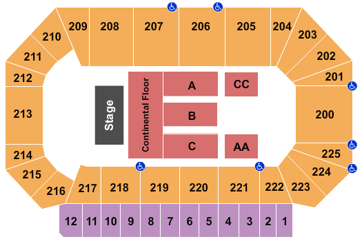 Heartland Events Center Standard Seating Chart