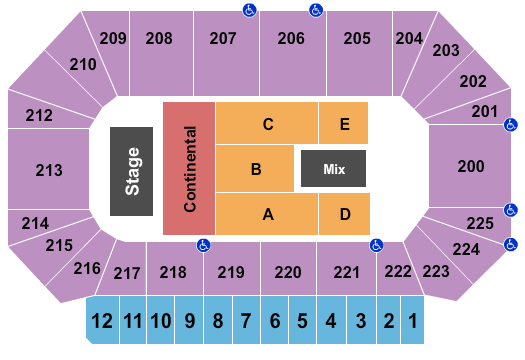 Heartland Events Center Endstage Seating Chart