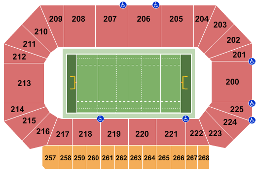 Heartland Events Center Football Seating Chart