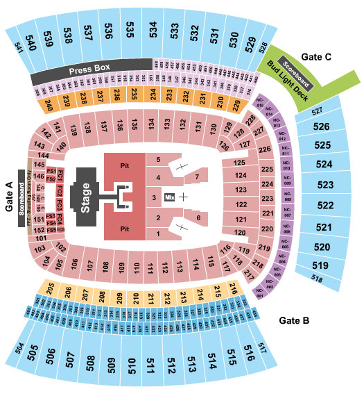 seating chart for Acrisure Stadium - Luke Combs - eventticketscenter.com