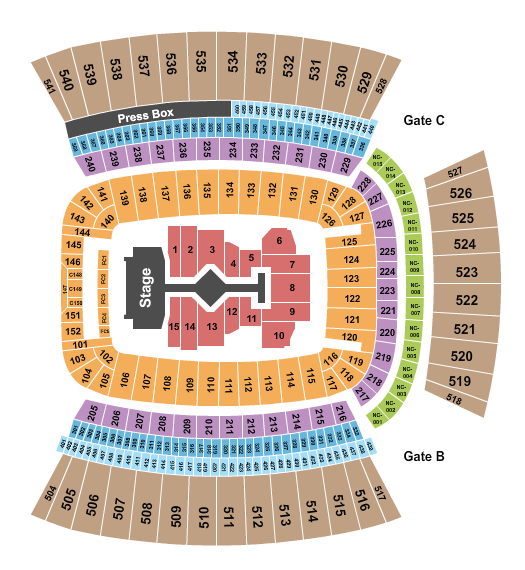 seating chart for Acrisure Stadium - Taylor Swift 2022 - eventticketscenter.com
