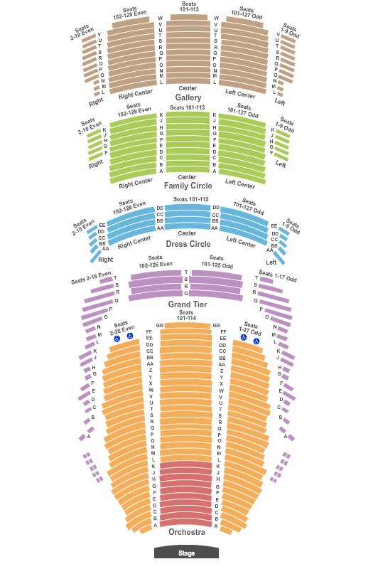seating chart for Heinz Hall End Stage Zone - eventticketscenter.com