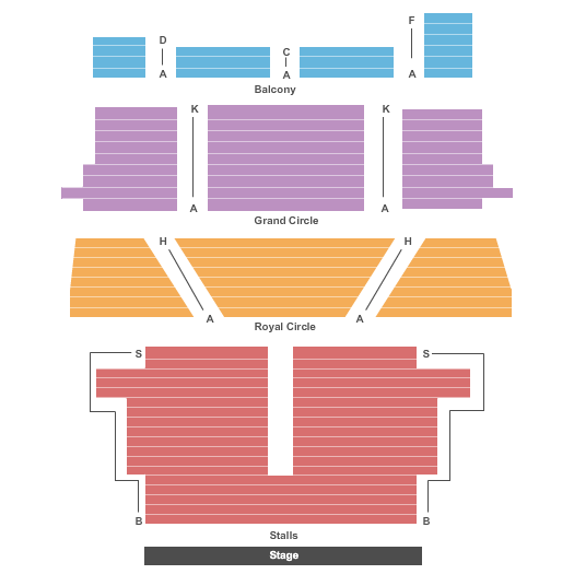 His Majesty's Theatre - London End Stage Seating Chart